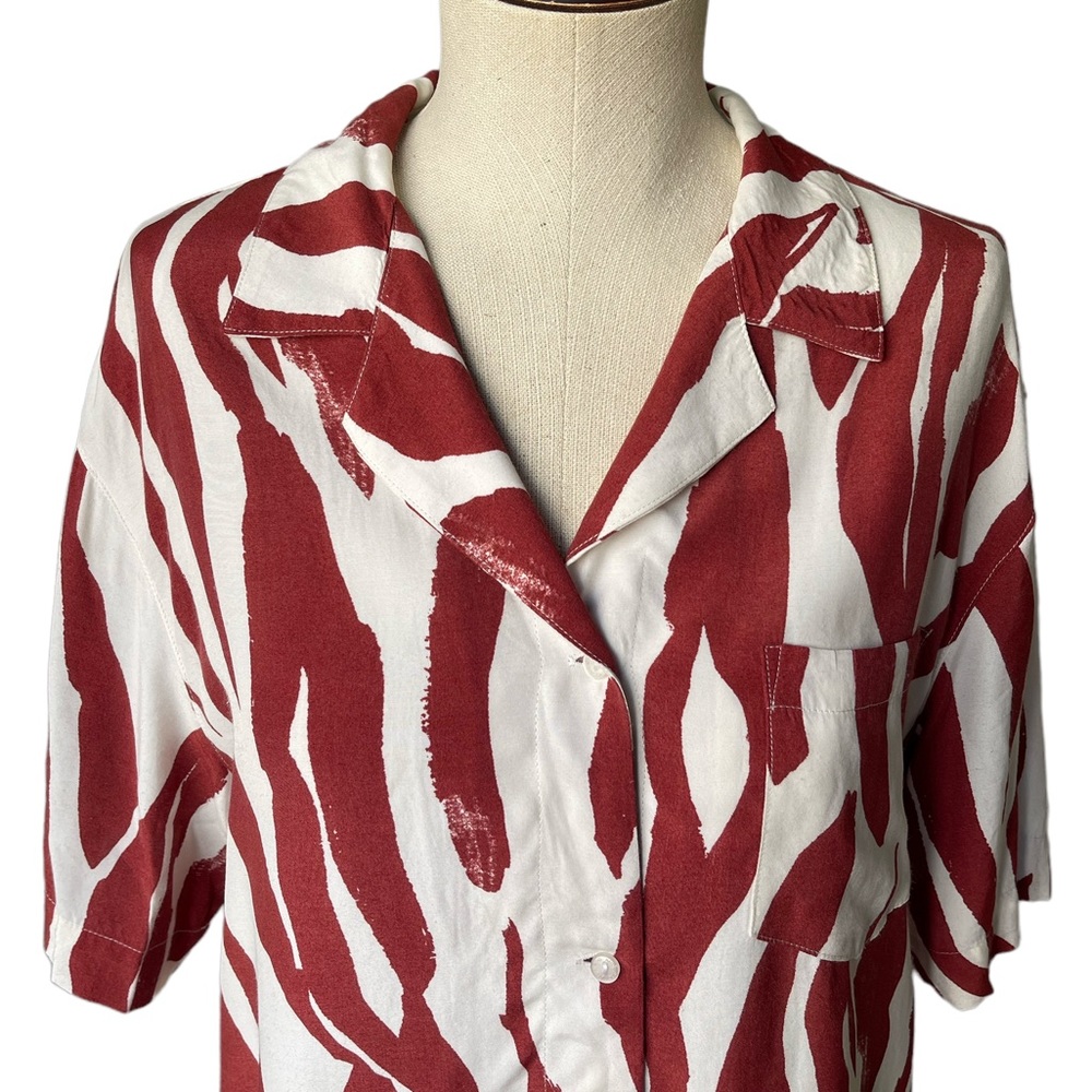 Anine Bing Benji Zebra Printed Button Down Short … - image 6